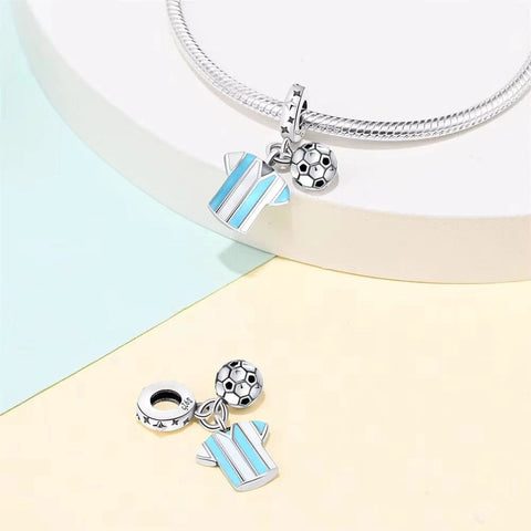 Soccer Blue Dangle Charm - Soccer Blue Dangle Charm
