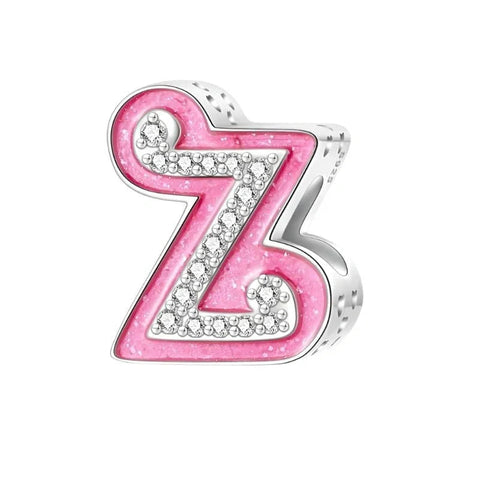 Pink Letter A-Z Alphabet Charm - Pink Letter A-Z Alphabet Charm