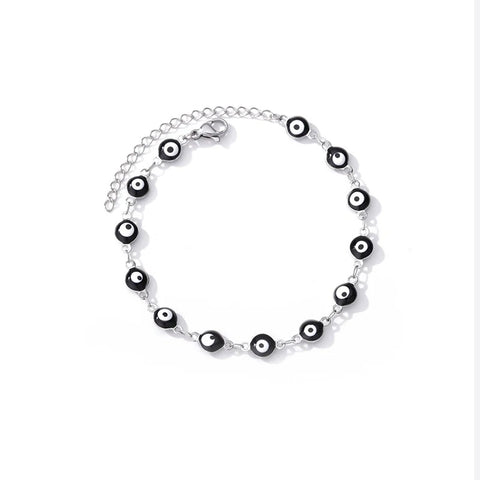 Evil Eye Charm Ankle Bracelet Silver Chain - Evil Eye Charm Ankle Bracelet Silver Chain