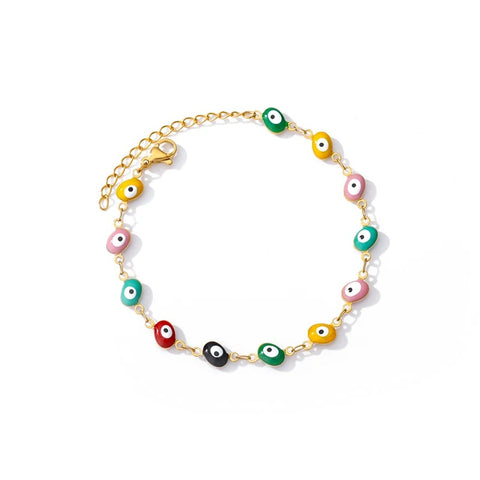 Evil Eye Charm Ankle Bracelet Gold Chain - Evil Eye Charm Ankle Bracelet Gold Chain