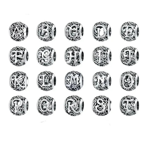 Silver Letter P Bead - Silver Letter P Bead