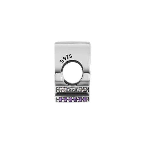 Multicolored LOVE Charm with Crystals in Sterling Silver - Multicolored LOVE Charm with Crystals in Sterling Silver