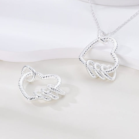 Elegant Silver Heart Knot Necklace - Timeless and Romantic Jewelry - Elegant silver heart knot necklace featuband a beautifully crafted heart pendant intertwined with a.