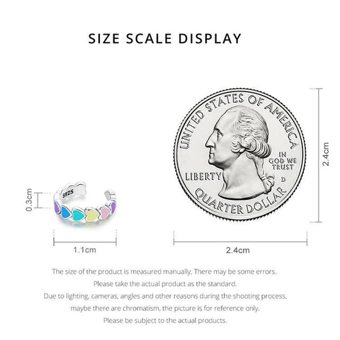 Sterling Silver Heart-Shaped Enamel Earrings Vibrant Colors - Sterling Silver Heart-Shaped Enamel Earrings with Vibrant Colors