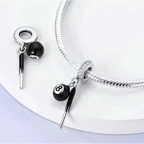 Billiard Eight Ball Dangle Charm - Billiard Eight Ball Dangle Charm