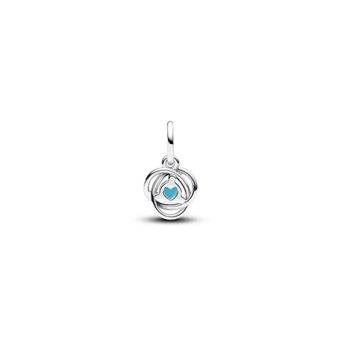 December Turqoise Blue Eternity Circle Dangle Charm - December Turqoise Blue Eternity Circle Dangle Charm