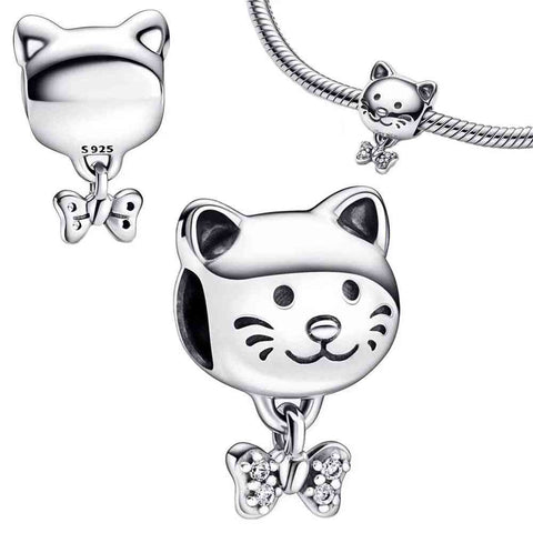 Pet Cat & Bow Charm - Pet Cat & Bow Charm