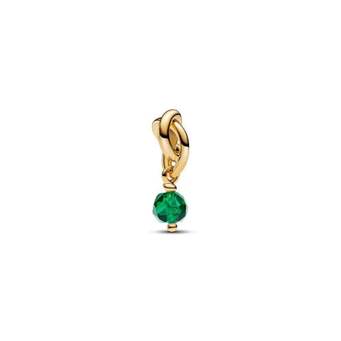 Faceted Green Eternity Circle Dangle Charm - Faceted Green Eternity Circle Dangle Charm