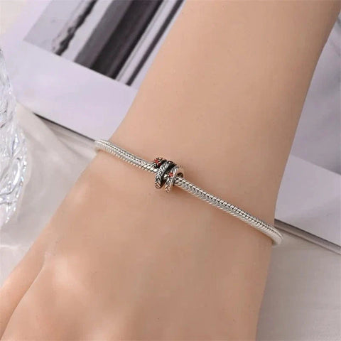 Curled Silver Snake Charm - Curled Silver Snake Charm