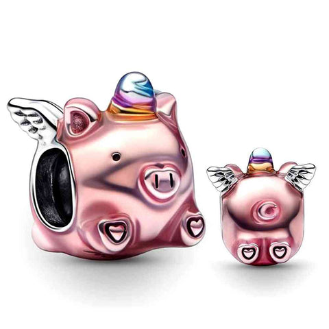 Flying Pig Rose Gold Charm - Flying Pig Rose Gold Charm
