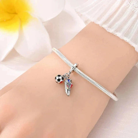 Football Shoe & Ball Dangle Charm - Football Shoe & Ball Dangle Charm