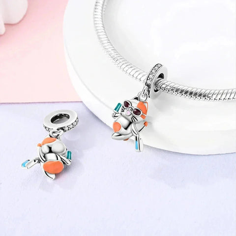 Happy Beach Cat Dangle Charm - Happy Beach Cat Dangle Charm
