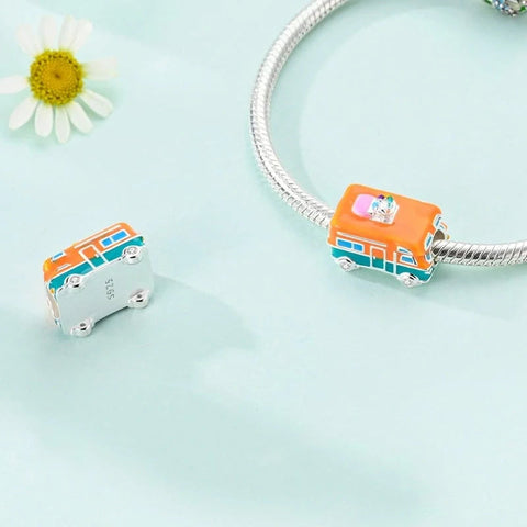 Ice Cream Van Orange Charm - Ice Cream Van Orange Charm