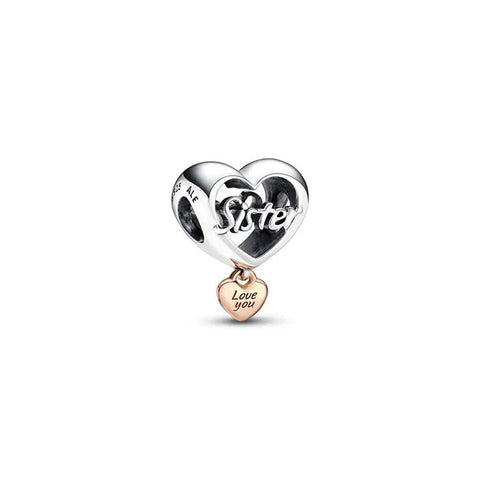 Love You Sister Heart Charm - Love You Sister Heart Charm