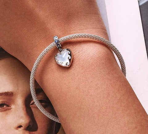 Ocean Wave Heart Charm - Ocean Wave Heart Charm