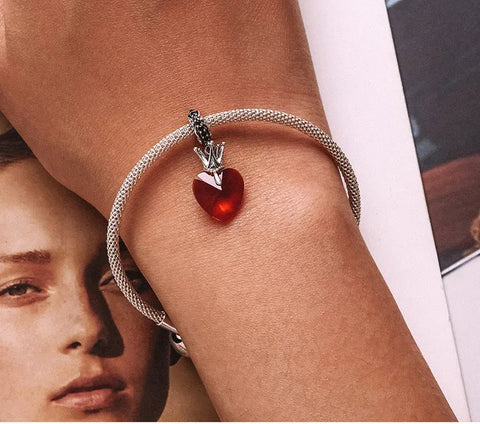 Red Heart Charm with Crown - Red Heart Charm with Crown