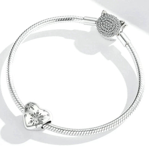 Snowflake Heart Charm - Snowflake Heart Charm