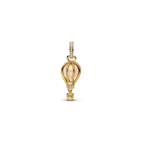 Sparkling Clear Hot Air Balloon Dangle Charm - Sparkling Clear Hot Air Balloon Dangle Charm