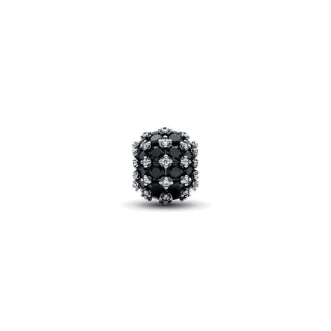 Sparkling Pave Round Black Charm - Sparkling Pave Round Black Charm