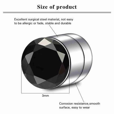 Elegant Black Gem Piercing Earrings - Elegant Black Gem Piercing Earrings