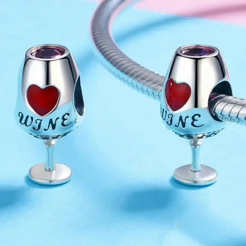 I Love Wine Glass Charm Bracelets - I Love Wine Glass Charm Bracelets