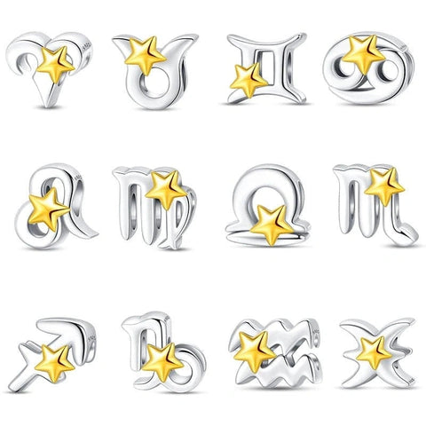 Gold Star Astrology Signs Zodiac Constellation Charms - Gold Star Astrology Signs Zodiac Constellation Charms