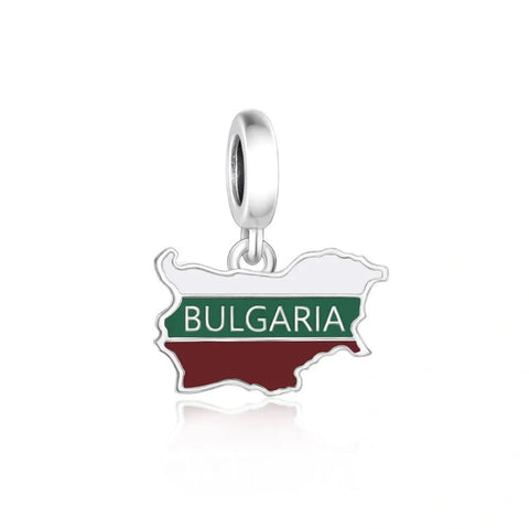 Bulgaria Map Dangle Charm - Bulgaria Map Dangle Charm