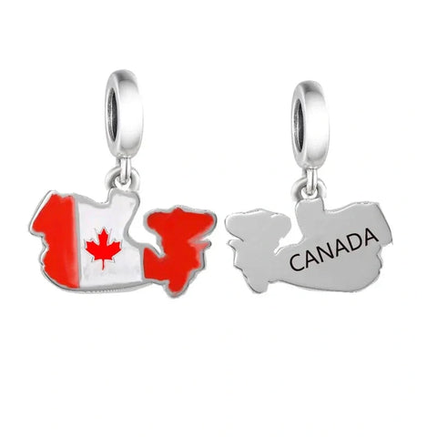 jewlouli canada-map-dangle-pandora-charm-jewelry fits pandora bracelet