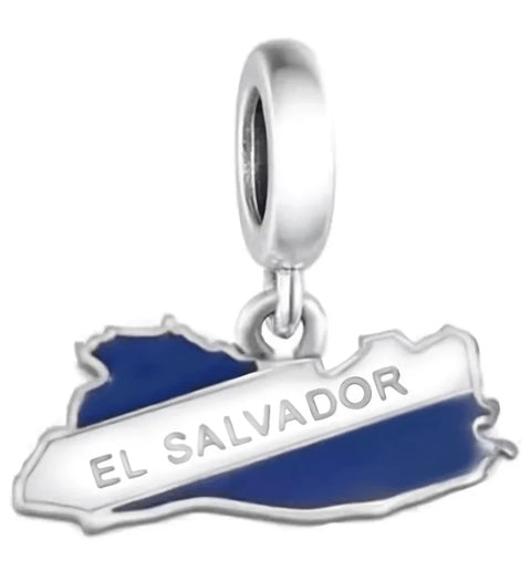 jewlouli el-salvador-map-dangle-pandora-charm-jewelry fits pandora bracelet
