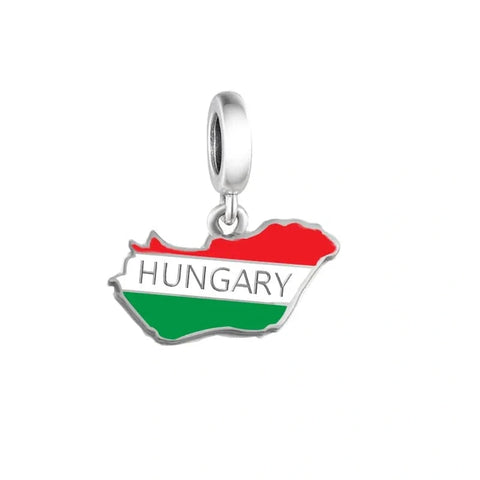 Hungary Map Dangle Charm - Hungary Map Dangle Charm
