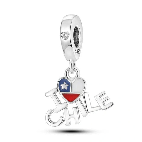 jewlouli i-love-chile-dangle-pandora-charm-jewelry fits pandora bracelet