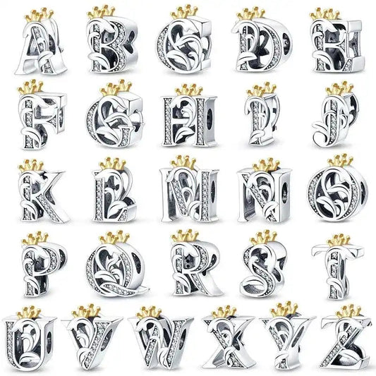 Crowned Royal Letter A-Z Alphabet Charm