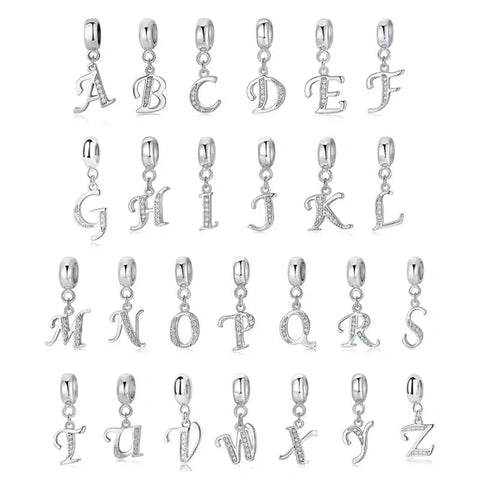 Elegant Cursive Letter A-Z Alphabet Charm - Elegant Cursive Letter A-Z Alphabet Charm