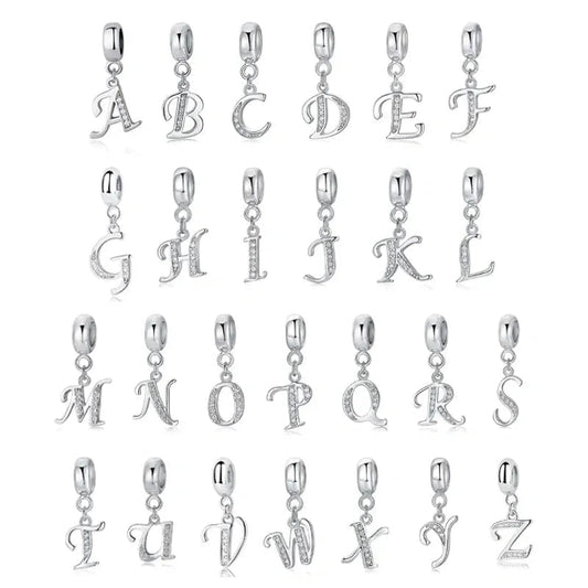 Elegant Cursive Letter A-Z Alphabet Charm