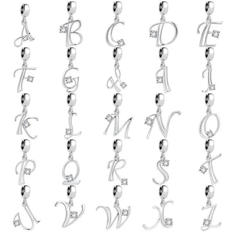 Elegant Crystal Letter A-Z Alphabet Charm - Elegant Crystal Letter A-Z Alphabet Charm