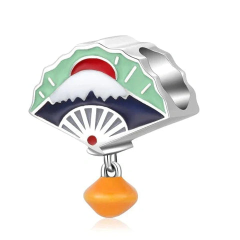 Mount Fuji & Sunrise Fan Charm - Mount Fuji & Sunrise Fan Charm