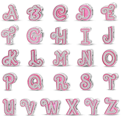 Pink Letter A-Z Alphabet Charm