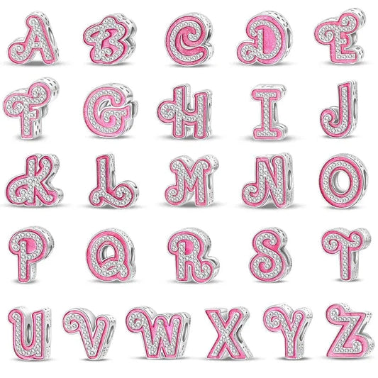 Pink Letter A-Z Alphabet Charm