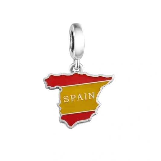 jewlouli spain-map-dangle-pandora-charm-jewelry fits pandora bracelet