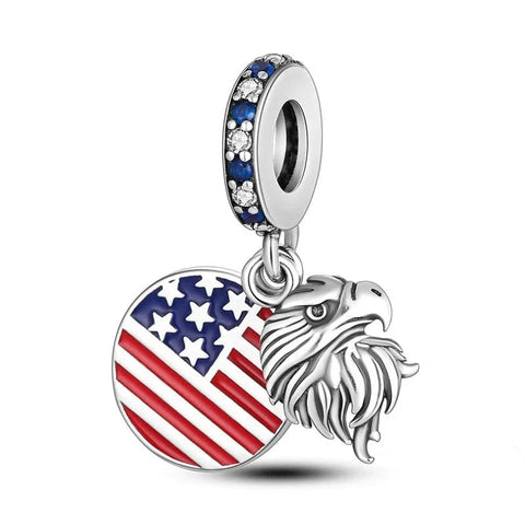 jewlouli usa-flag-eagle-dangle-pandora-charm-jewelry fits pandora bracelet