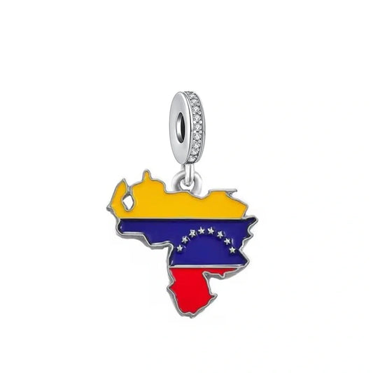 jewlouli venezuela-map-dangle-pandora-charm-jewelry fits pandora bracelet