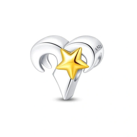 Gold Star Astrology Signs Zodiac Constellation Charms - Fits pandora Bracelet