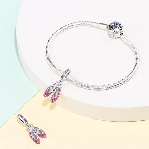 Pink Ballet Shoes Charm for Dance Lovers