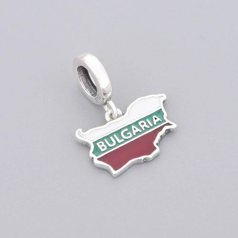 Bulgaria Map Dangle Charm - Bulgaria Map Dangle Charm