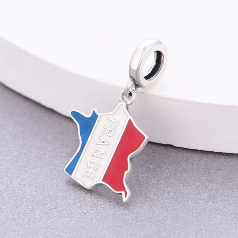 jewlouli france-map-dangle-pandora-charm-jewelry fits pandora bracelet