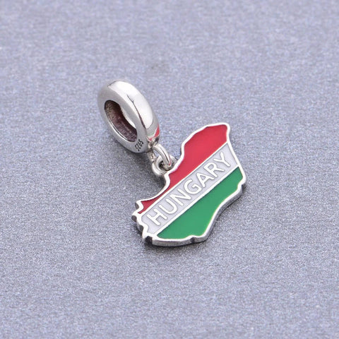 Hungary Map Dangle Charm - Hungary Map Dangle Charm