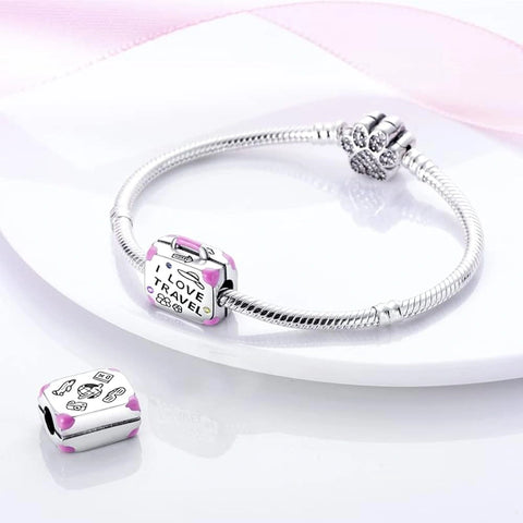 I Love Travel Charm - Fits pandora Bracelet