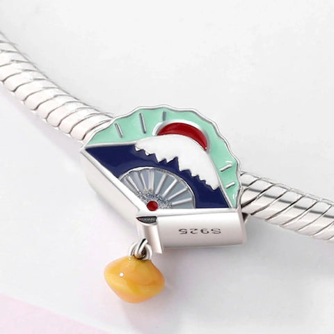 Mount Fuji & Sunrise Fan Charm - Mount Fuji & Sunrise Fan Charm