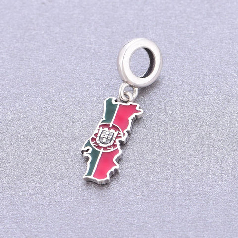 Portugal Map Dangle Charm - Portugal Map Dangle Charm
