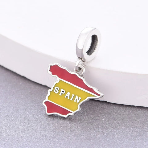 jewlouli spain-map-dangle-pandora-charm-jewelry fits pandora bracelet